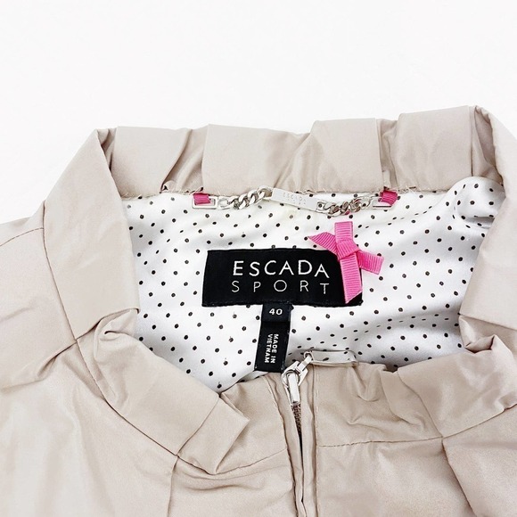 Escada Sport Khaki Lined Windbreaker Zippered Jacket SZ40 - Picture 5 of 6